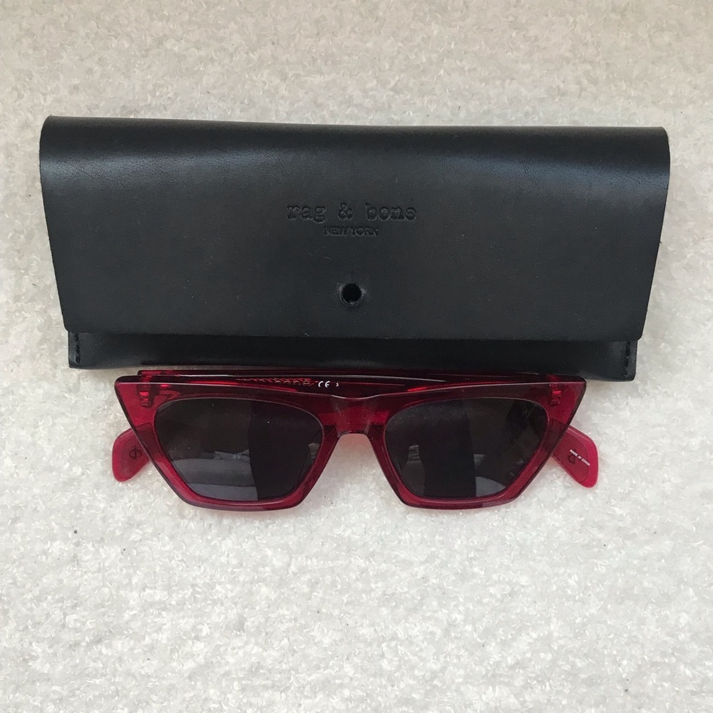 Rag & Bone Mino Red Cat Eye Sunglasses - Picture 2 of 6